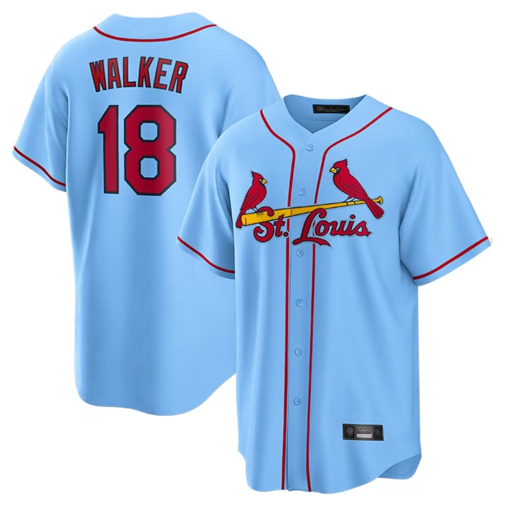 tocy St. Louis Cardinals #18 Jordan Walker Player Light Blue Home Game Stitched Jerseys