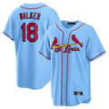 tocy St. Louis Cardinals #18 Jordan Walker Player Light Blue Home Game Stitched Jerseys