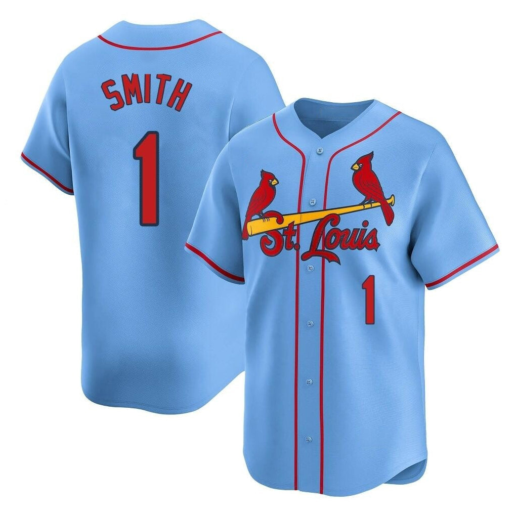 tocy St. Louis Cardinals #1 Ozzie Smith Player Light Blue Home Limited Stitched Jerseys