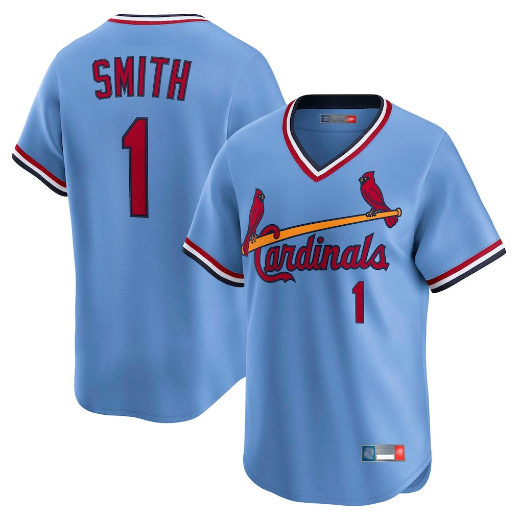 tocy St. Louis Cardinals #1 Ozzie Smith Player Light Blue Throwback Cooperstown Collection Limited Stitched Jerseys