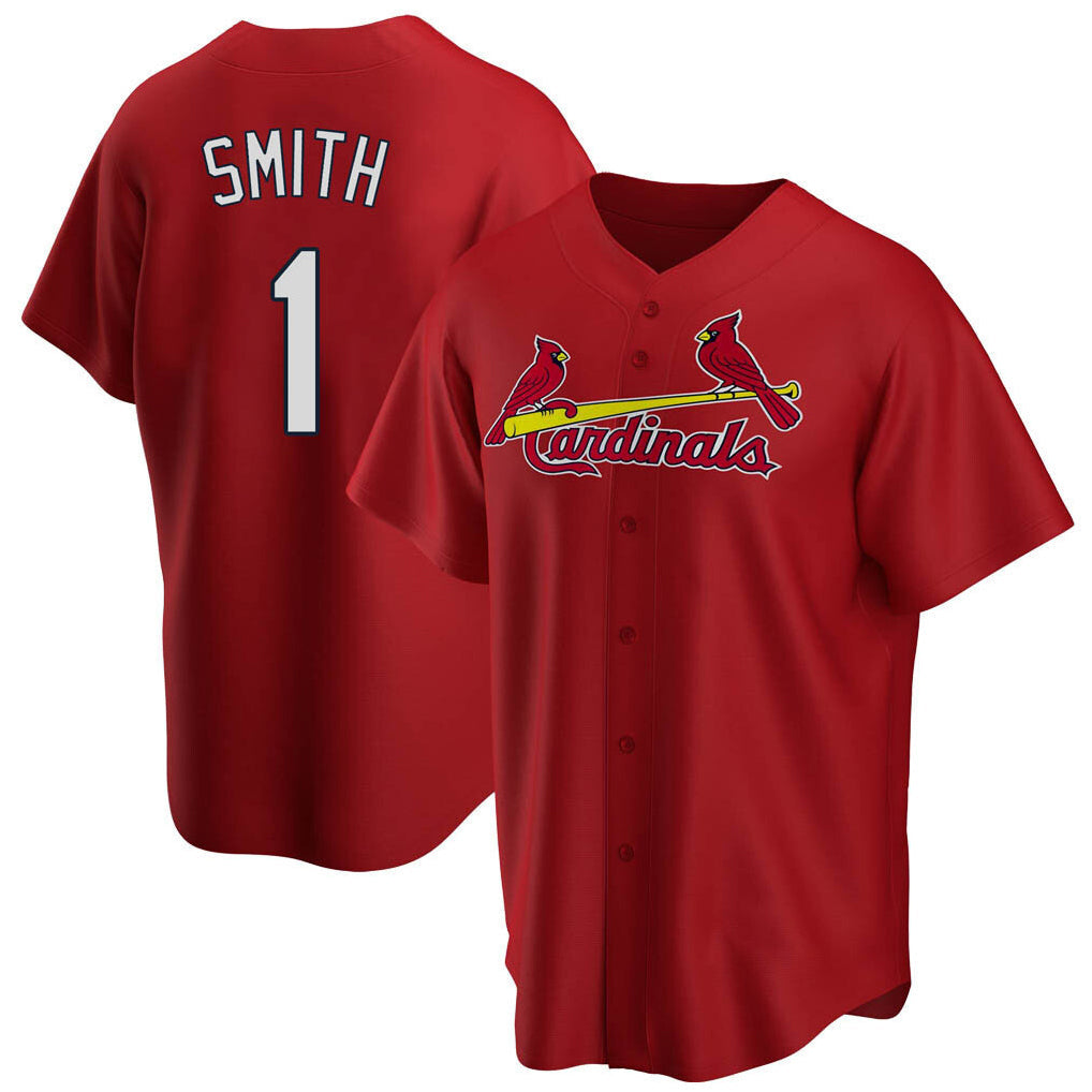 tocy St. Louis Cardinals #1 Ozzie Smith Player Red Home Game Stitched Jerseys