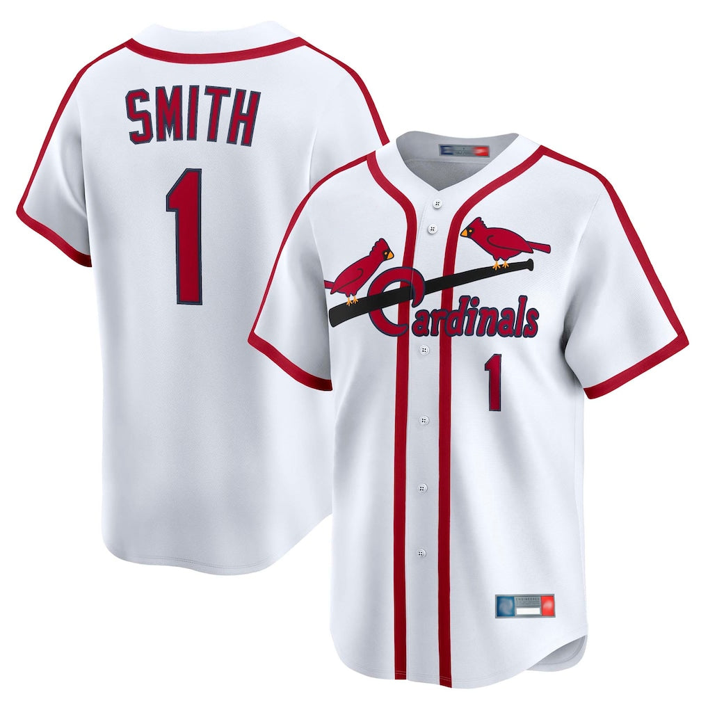 tocy St. Louis Cardinals #1 Ozzie Smith Player White Throwback Cooperstown Collection Limited Stitched Jerseys