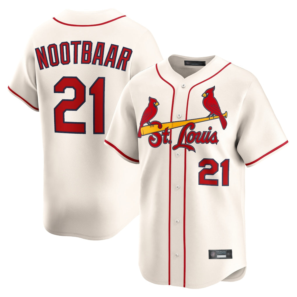 tocy St. Louis Cardinals #21 Lars Nootbaar Player Cream Home Limited Stitched Jerseys