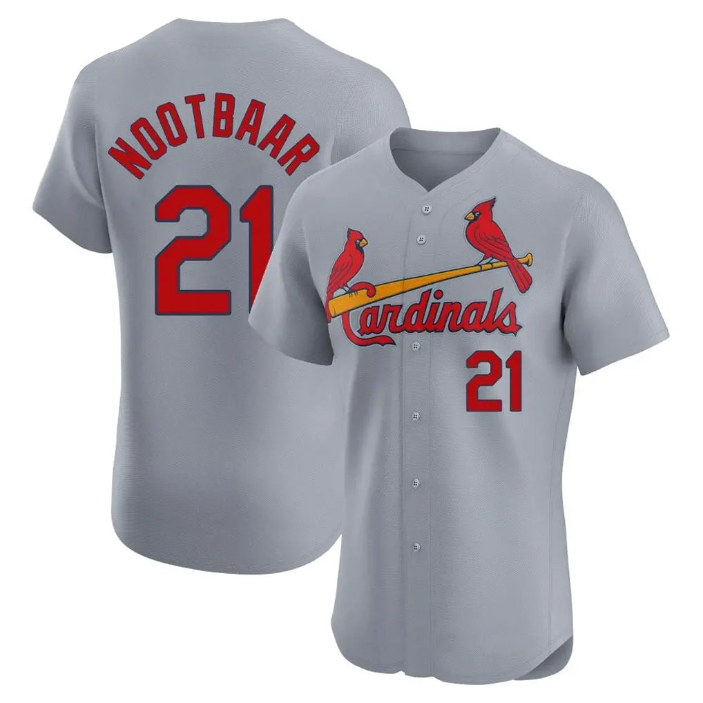 tocy St. Louis Cardinals #21 Lars Nootbaar Player Gary Home Limited Elite Stitched Jerseys