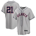 tocy St. Louis Cardinals #21 Lars Nootbaar Player Gray Classic Replica Game Stitched Jerseys