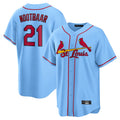 tocy St. Louis Cardinals #21 Lars Nootbaar Player Light Blue Home Game Stitched Jerseys