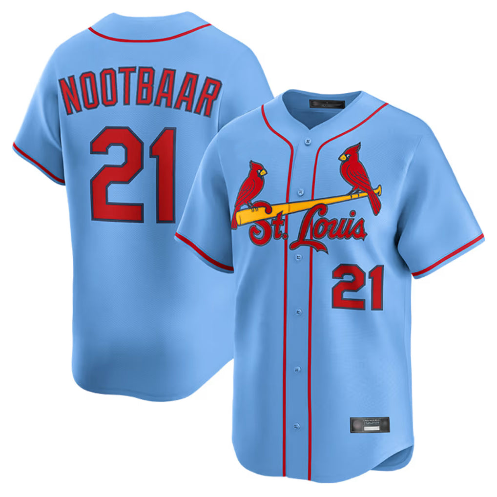 tocy St. Louis Cardinals #21 Lars Nootbaar Player Light Blue Home Limited Stitched Jerseys