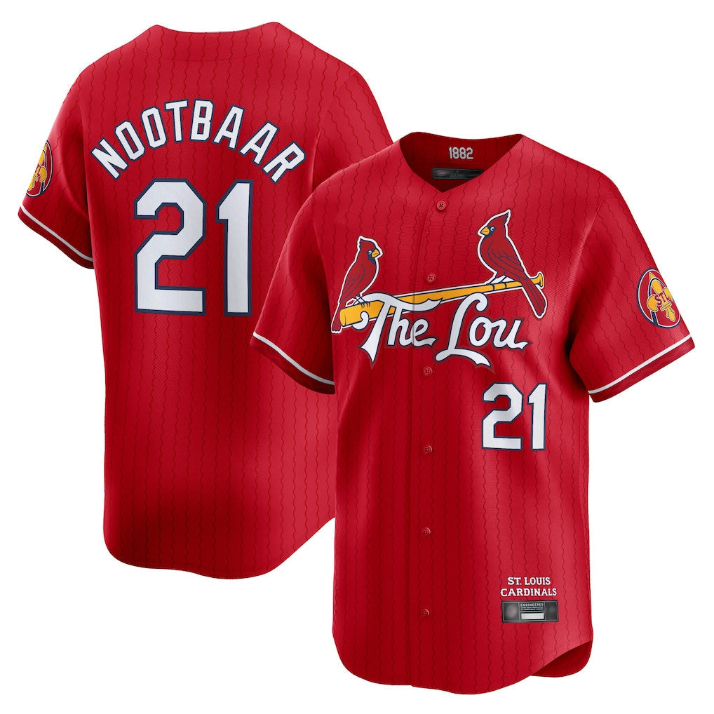 tocy St. Louis Cardinals #21 Lars Nootbaar Player Red City Connect Limited Stitched Jerseys