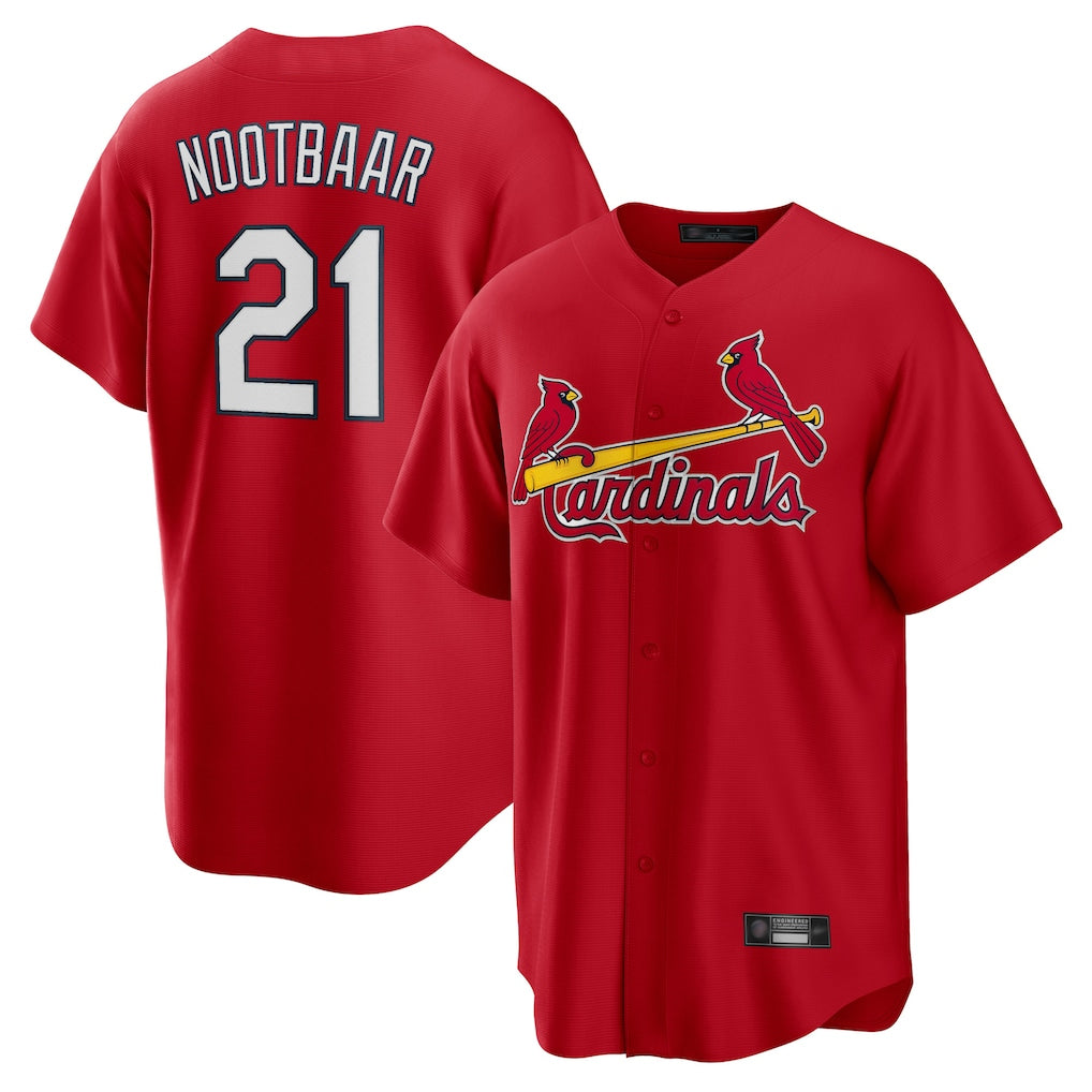 tocy St. Louis Cardinals #21 Lars Nootbaar Player Red Home Game Stitched Jerseys