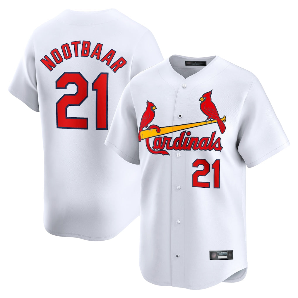 tocy St. Louis Cardinals #21 Lars Nootbaar Player White Home Limited Stitched Jerseys