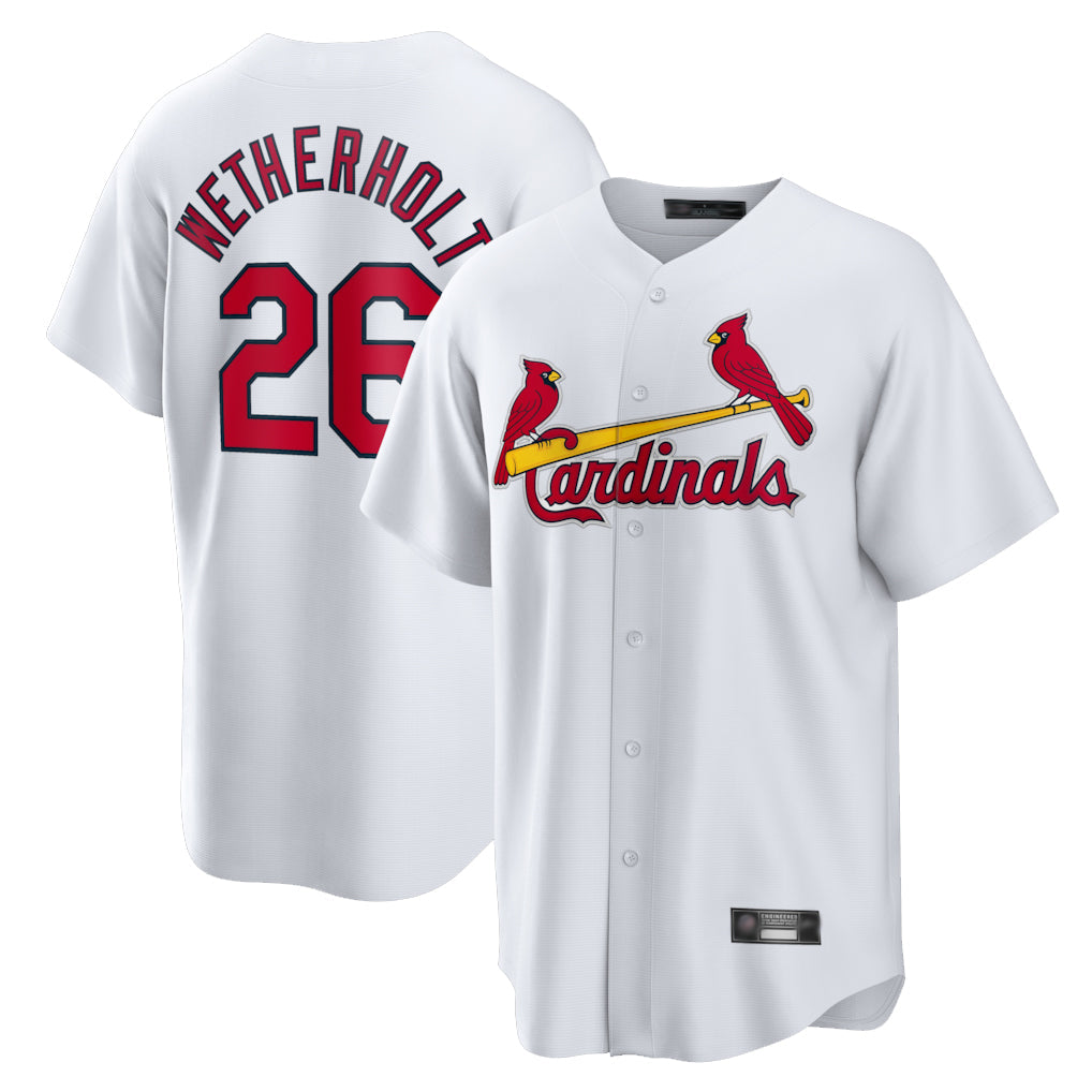 tocy St. Louis Cardinals #26 JJ Wetherholt Player White Home Game Stitched Jerseys