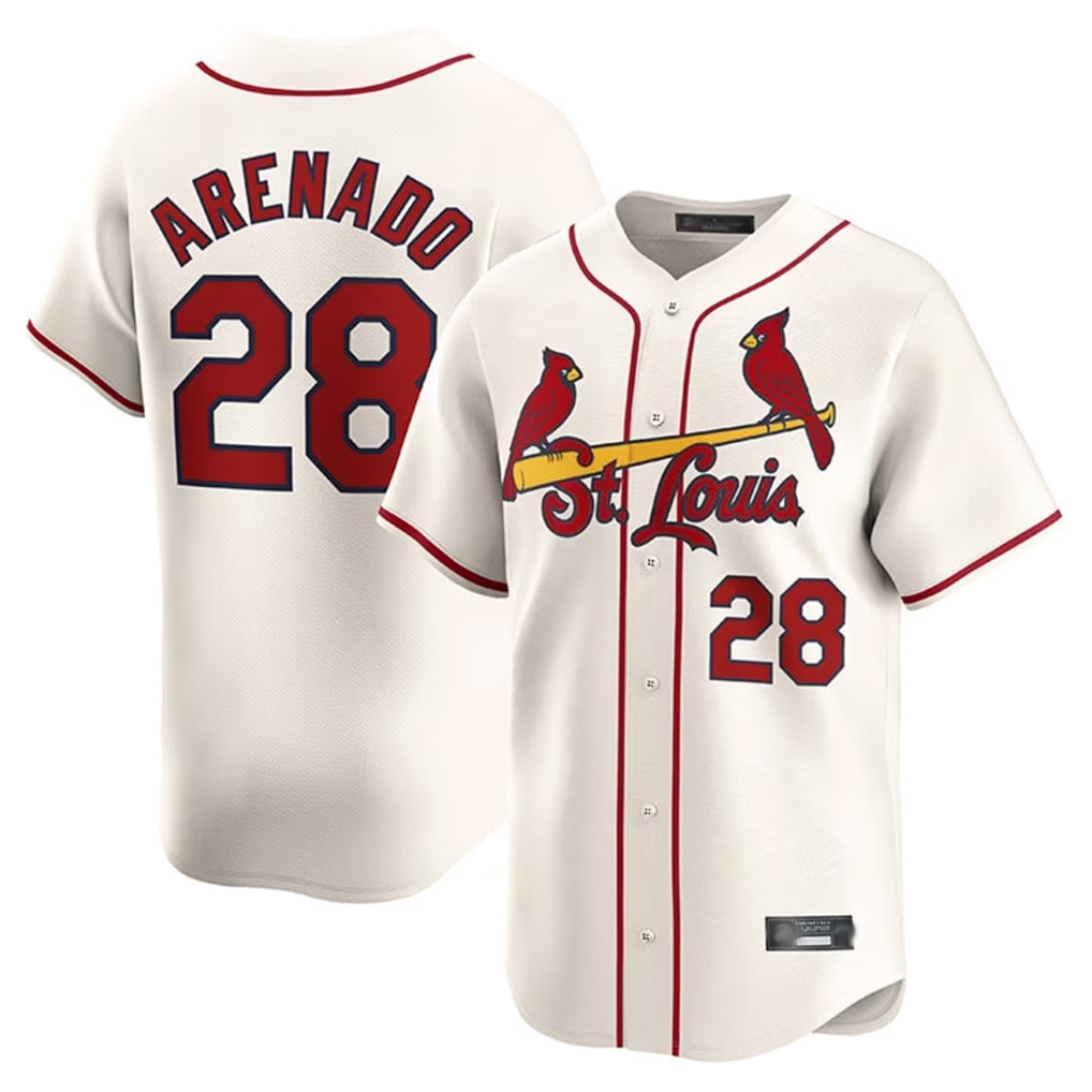 tocy St. Louis Cardinals #28 Nolan Arenado Player Cream Home Limited Stitched Jerseys