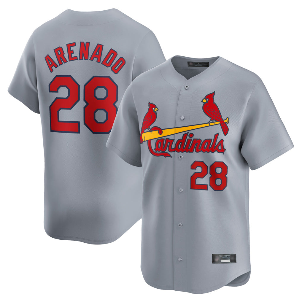 tocy St. Louis Cardinals #28 Nolan Arenado Player Gray Home Limited Stitched Jerseys