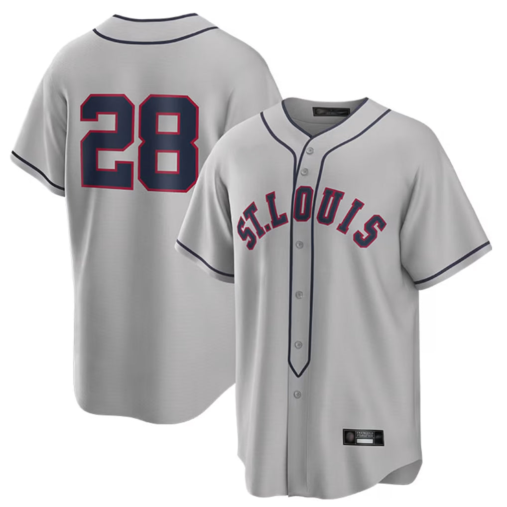 tocy St. Louis Cardinals #28 Nolan Arenado Player Gray Home Replica Stitched Jerseys