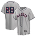 tocy St. Louis Cardinals #28 Nolan Arenado Player Gray Home Replica Stitched Jerseys