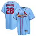 tocy St. Louis Cardinals #28 Nolan Arenado Player Light Blue Home Game Stitched Jerseys