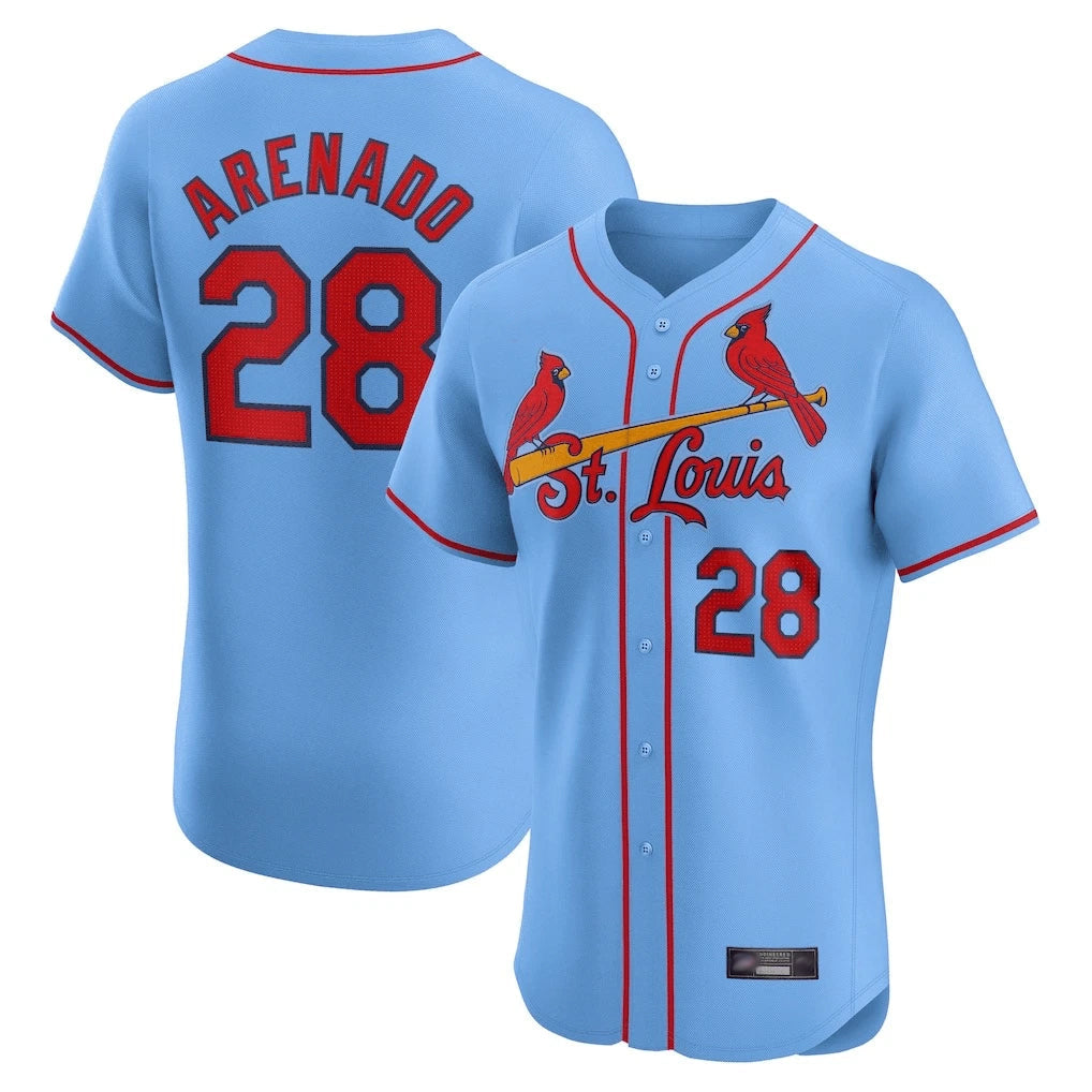 tocy St. Louis Cardinals #28 Nolan Arenado Player Light Blue Home Limited Elite Stitched Jerseys