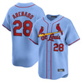 tocy St. Louis Cardinals #28 Nolan Arenado Player Light Blue Home Limited Stitched Jerseys