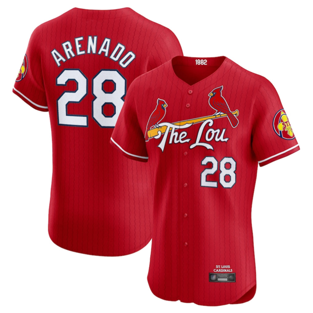 tocy St. Louis Cardinals #28 Nolan Arenado Player Red City Connect Limited Elite Stitched Jerseys