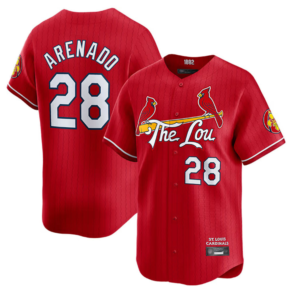 tocy St. Louis Cardinals #28 Nolan Arenado Player Red City Connect Limited Stitched Jerseys