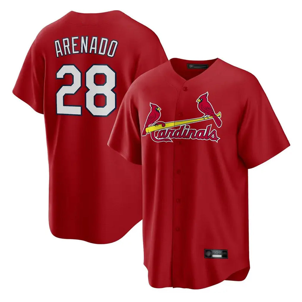 tocy St. Louis Cardinals #28 Nolan Arenado Player Red Home Game Stitched Jerseys
