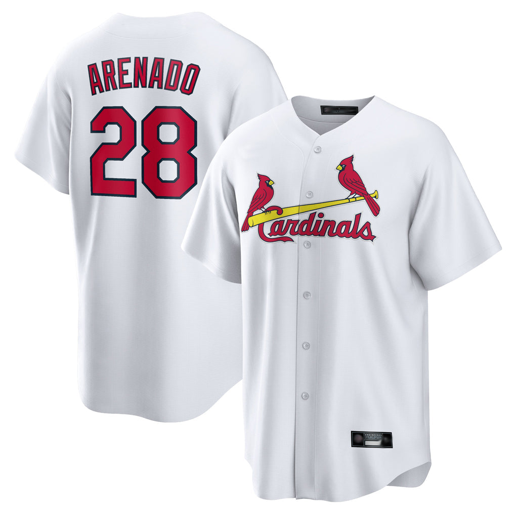 tocy St. Louis Cardinals #28 Nolan Arenado Player White Home Game Stitched Jerseys