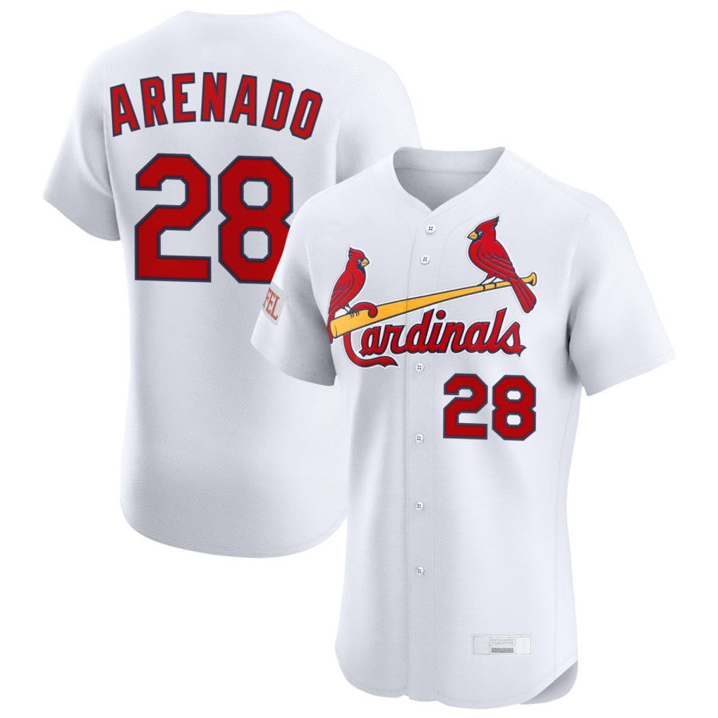 tocy St. Louis Cardinals #28 Nolan Arenado Player White Home Limited Elite Stitched Jerseys