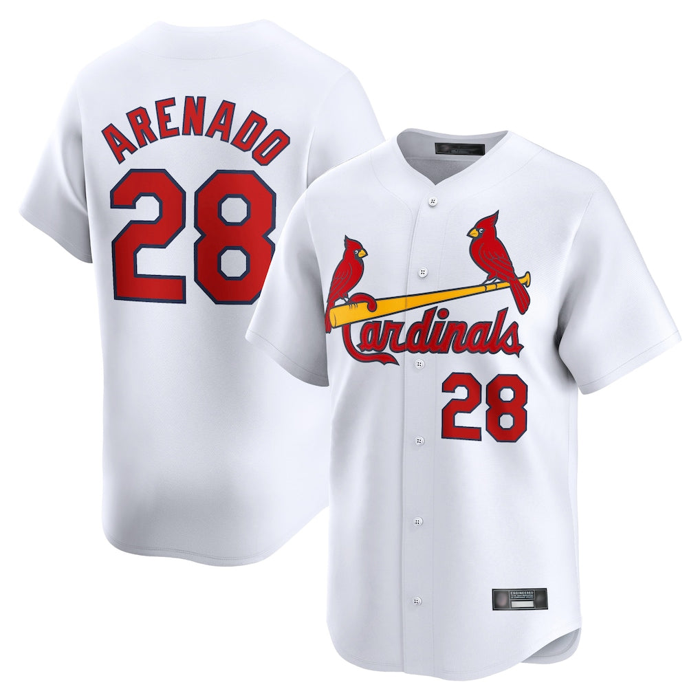 tocy St. Louis Cardinals #28 Nolan Arenado Player White Home Limited Stitched Jerseys