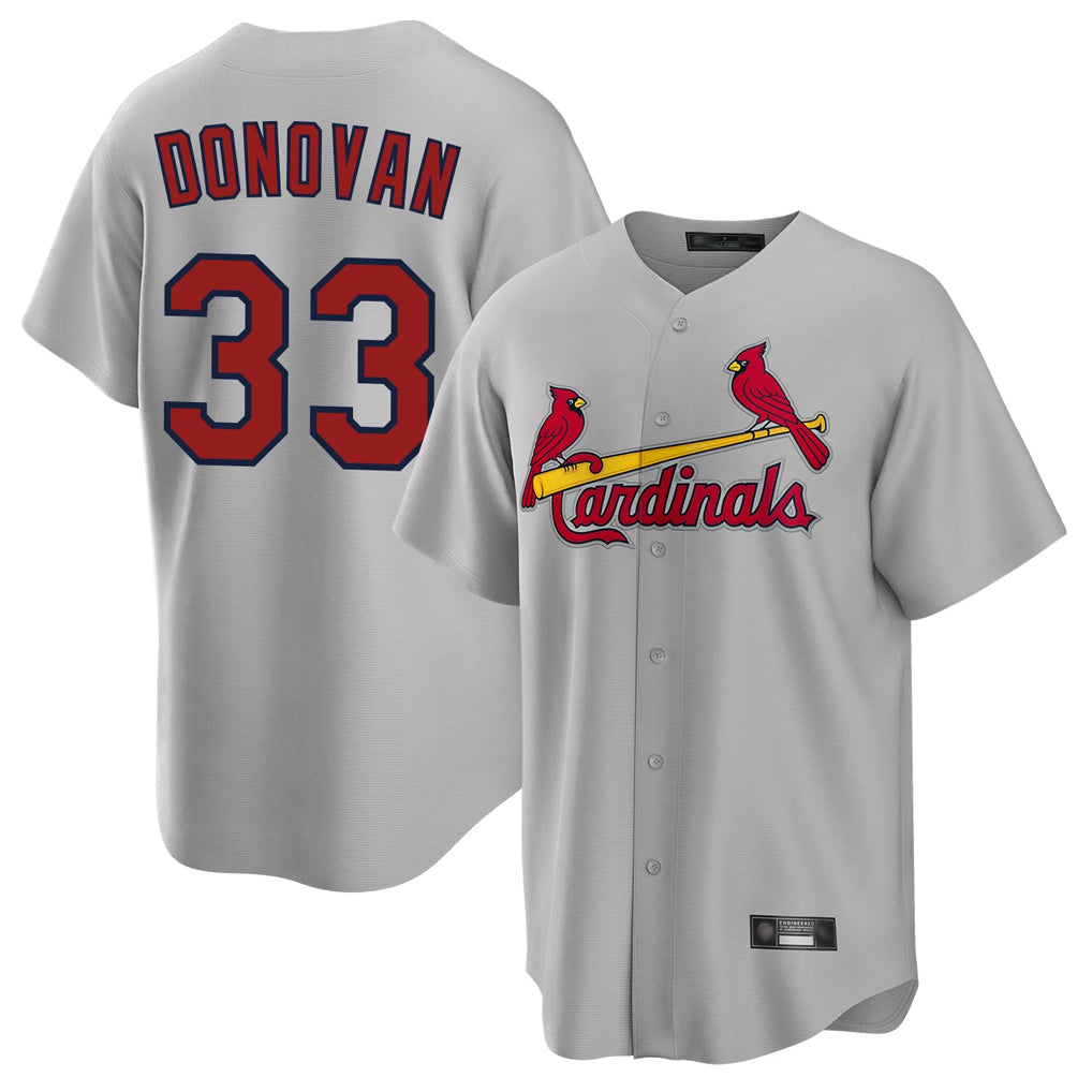 tocy St. Louis Cardinals #33 Brendan Donovan Player Gray Home Game Stitched Jerseys