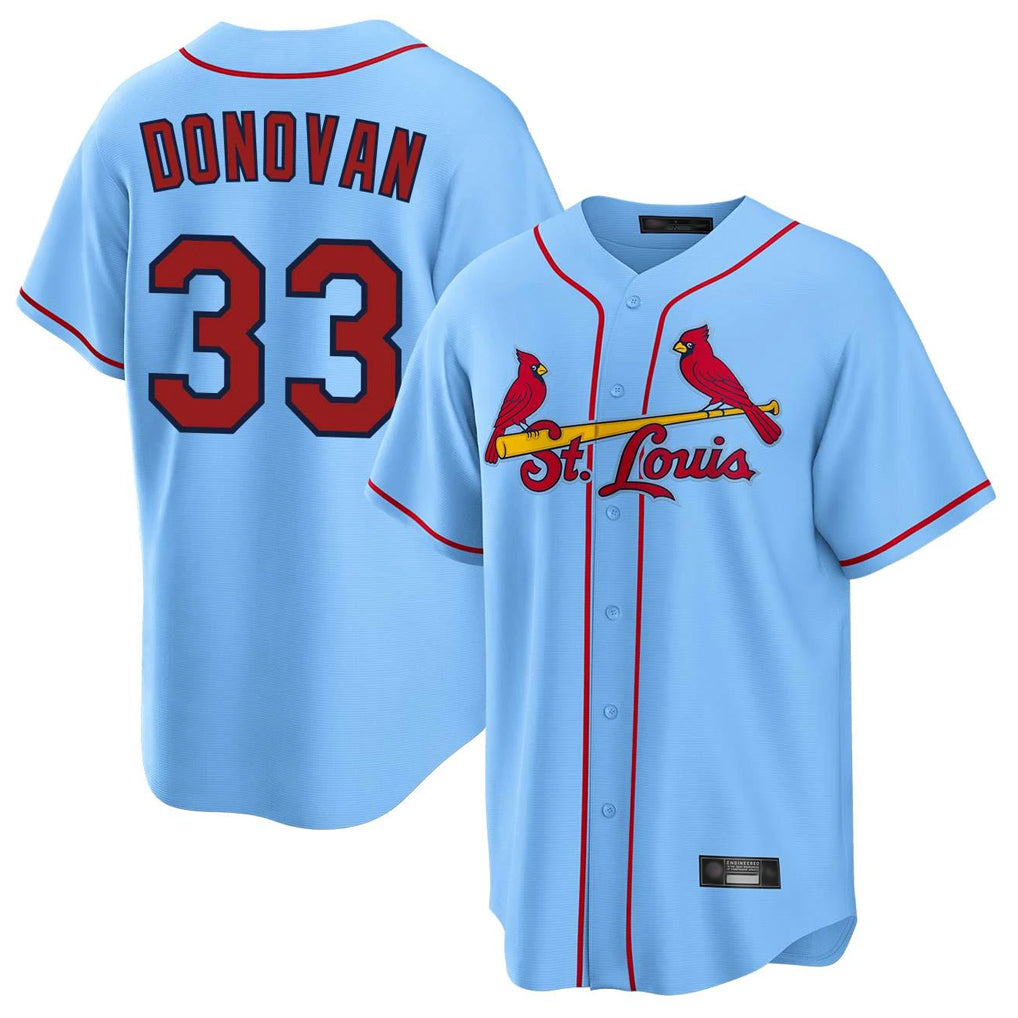 tocy St. Louis Cardinals #33 Brendan Donovan Player Light Blue Home Game Stitched Jerseys