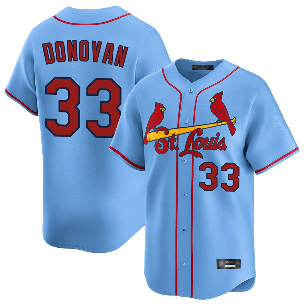 tocy St. Louis Cardinals #33 Brendan Donovan Player Light Blue Home Limited Stitched Jerseys