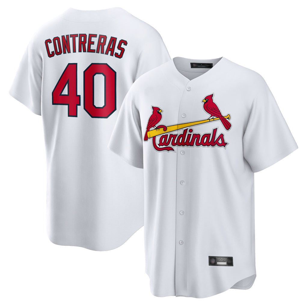 tocy St. Louis Cardinals #40 Willson Contreras Player White Home Game Stitched Jerseys