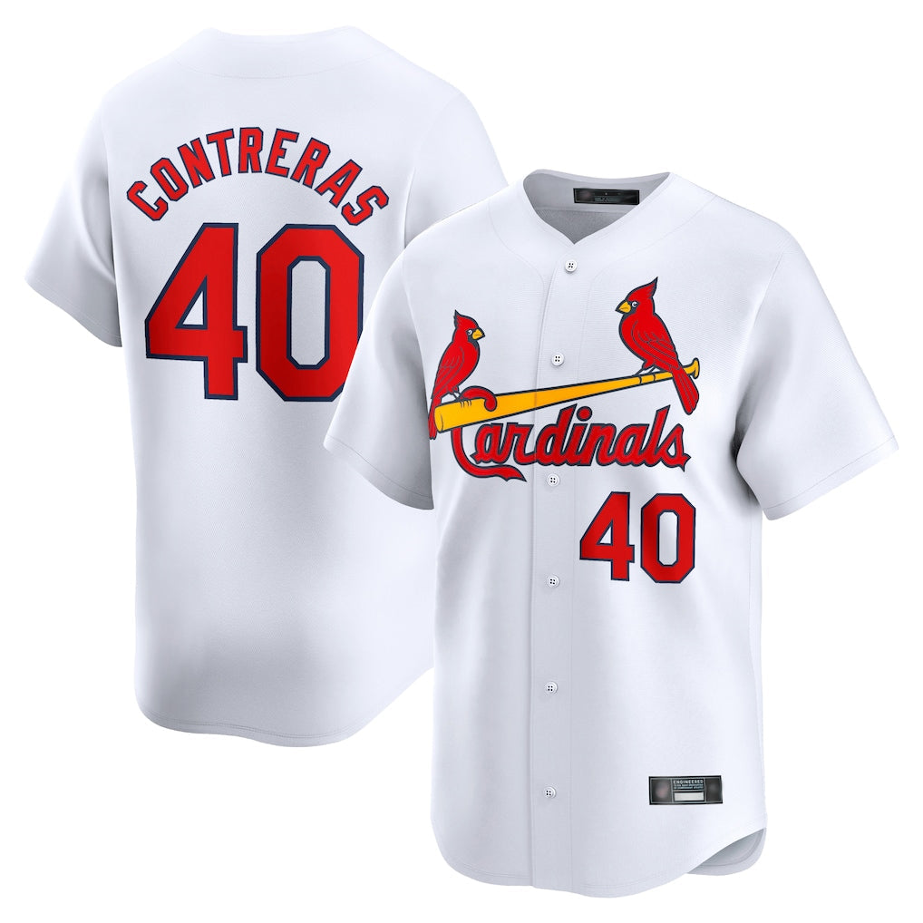 tocy St. Louis Cardinals #40 Willson Contreras Player White Home Limited Stitched Jerseys