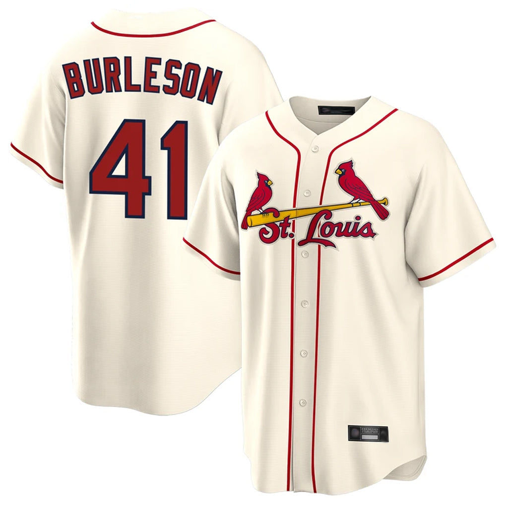 tocy St. Louis Cardinals #41 Alec Burlesona Player Cream Home Game Stitched Jerseys