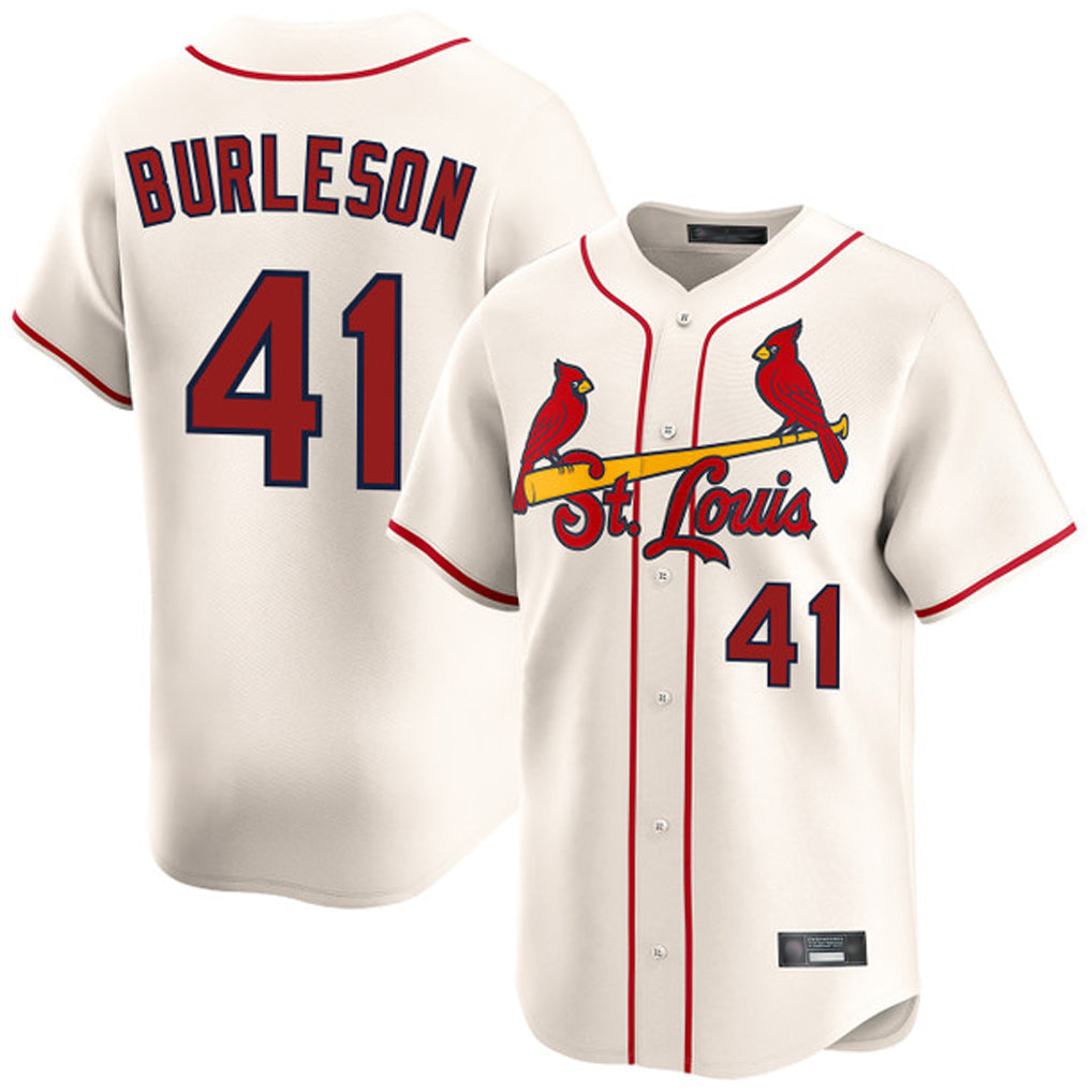 tocy St. Louis Cardinals #41 Alec Burlesona Player Cream Home Limited Stitched Jerseys