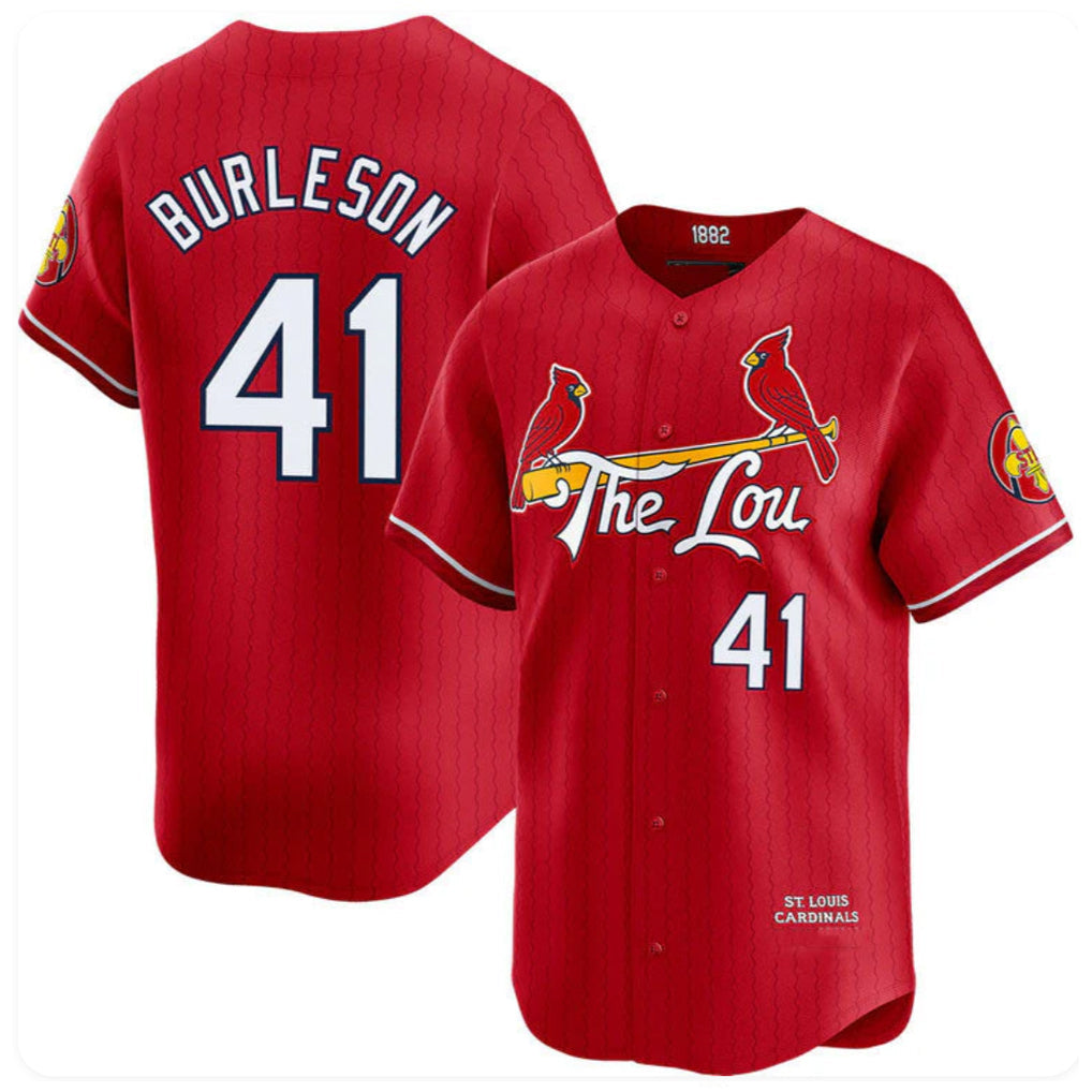 tocy St. Louis Cardinals #41 Alec Burlesona Player Red City Connect Limited Stitched Jerseys