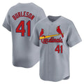 tocy St. Louis Cardinals #41 Alec Burlesona Player Gray Home Limited Stitched Jerseys