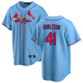 tocy St. Louis Cardinals #41 Alec Burlesona Player Light Blue Home Game Stitched Jerseys
