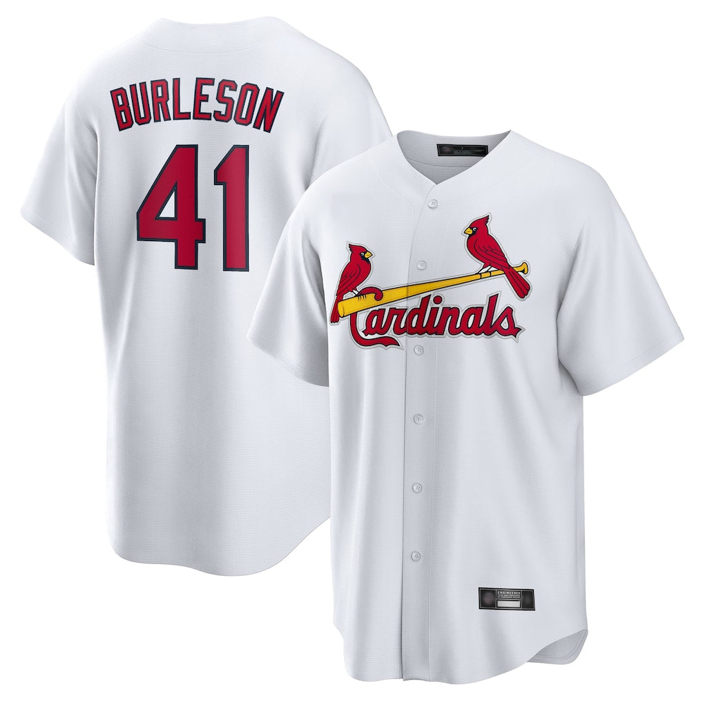 tocy St. Louis Cardinals #41 Alec Burlesona Player White Home Game Stitched Jerseys