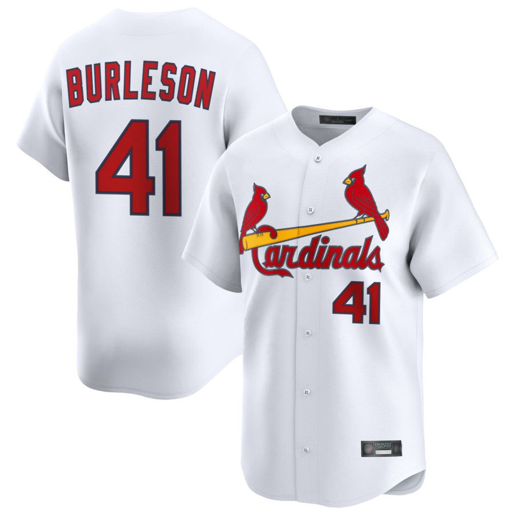 tocy St. Louis Cardinals #41 Alec Burlesona Player White Home Limited Stitched Jerseys