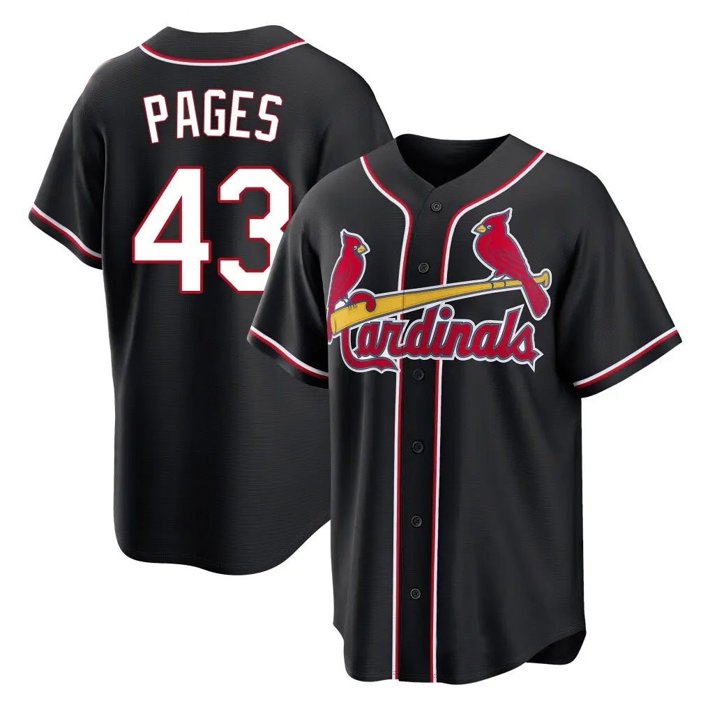 tocy St. Louis Cardinals #43 Pedro Pages Player Black Carbon Fashio Game Stitched Jerseys