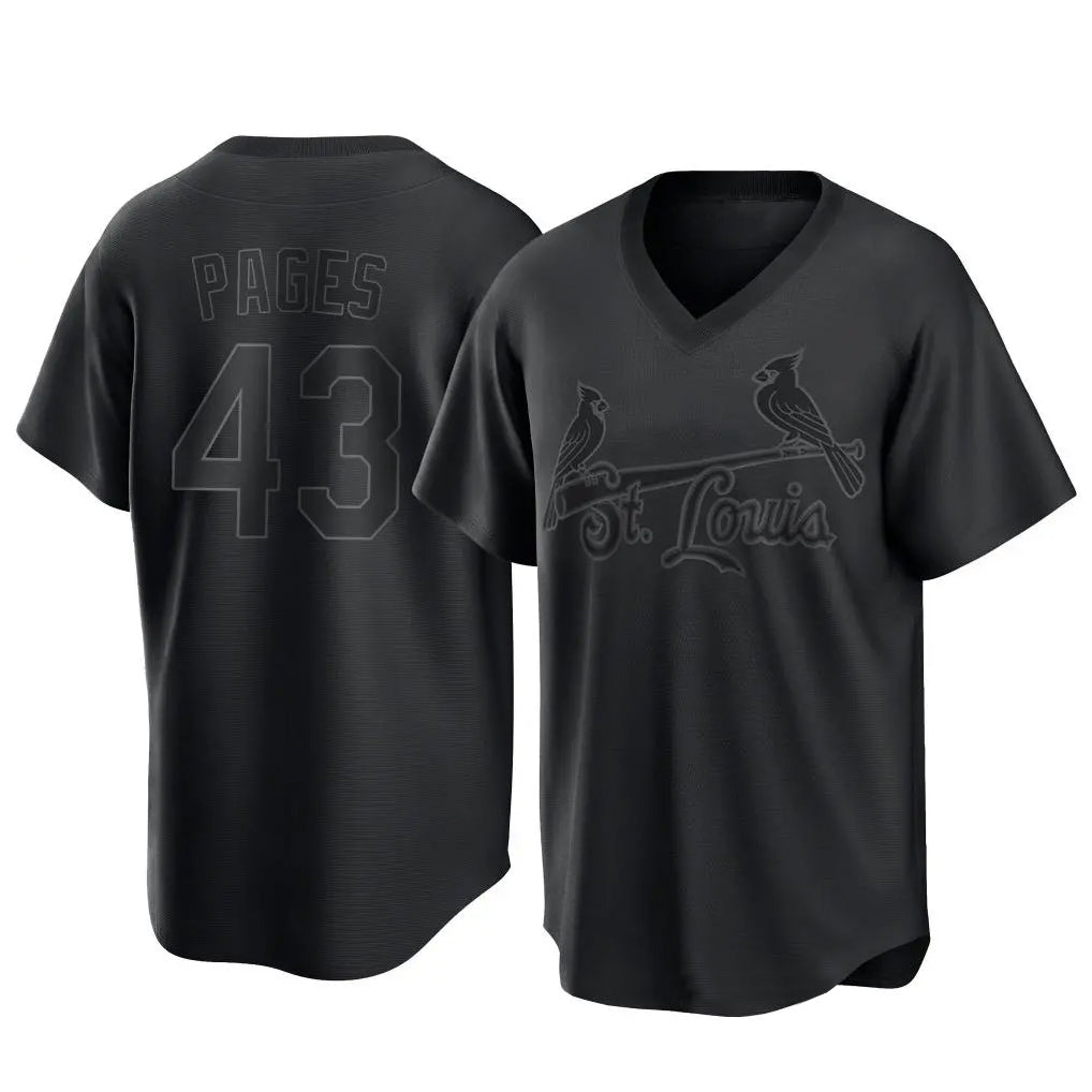 tocy St. Louis Cardinals #43 Pedro Pages Player Black City Connect T-shirt Stitched Jerseys
