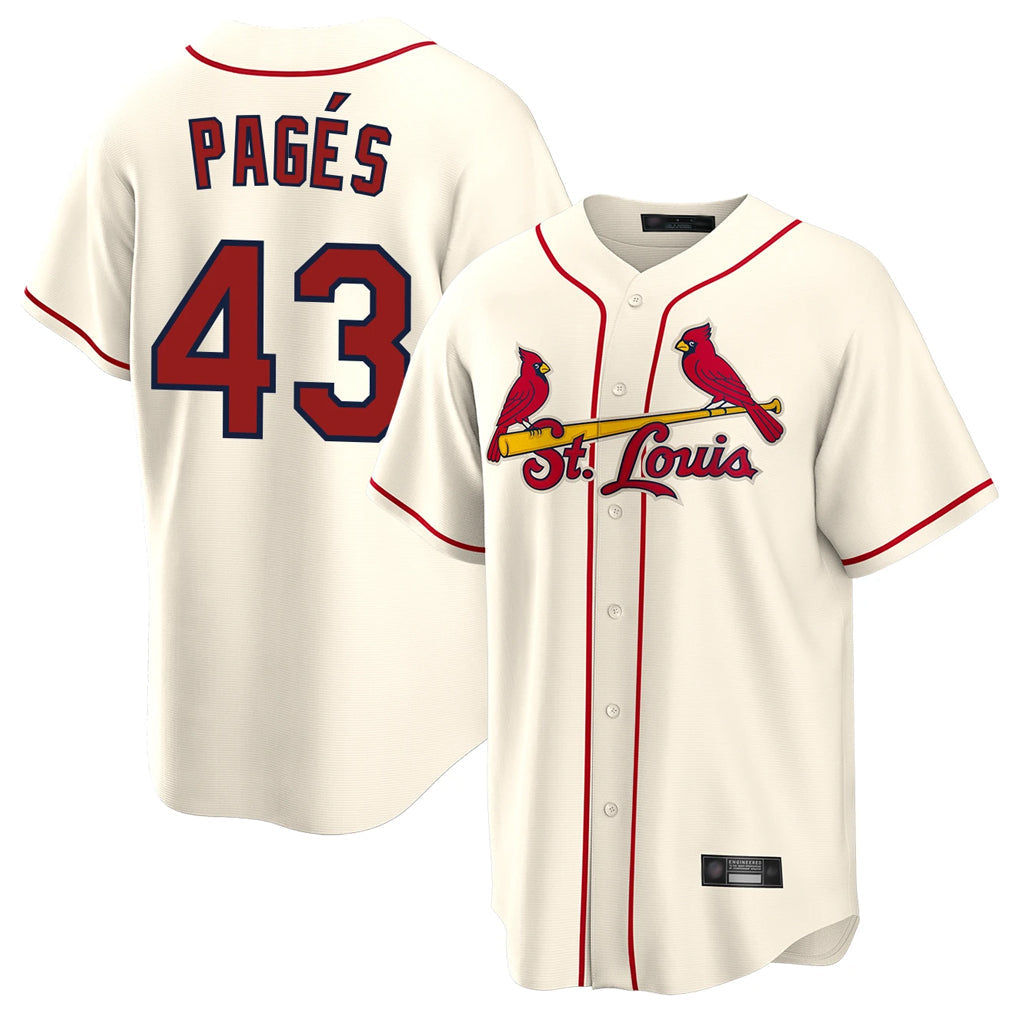 tocy St. Louis Cardinals #43 Pedro Pages Player Cream Home Game Stitched Jerseys