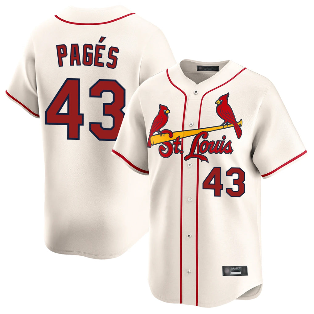 tocy St. Louis Cardinals #43 Pedro Pages Player Cream Home Limited Stitched Jerseys