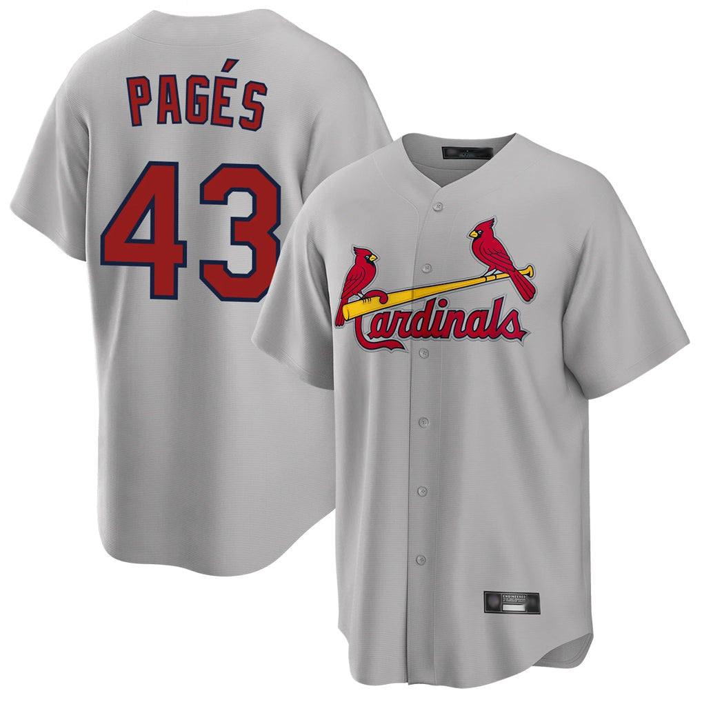 tocy St. Louis Cardinals #43 Pedro Pages Player Gray Home Game Stitched Jerseys