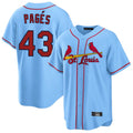 tocy St. Louis Cardinals #43 Pedro Pages Player Light Blue Home Game Stitched Jerseys