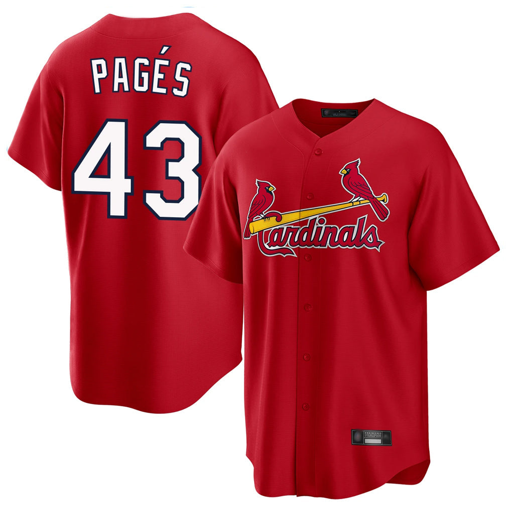 tocy St. Louis Cardinals #43 Pedro Pages Player Red Home Game Stitched Jerseys