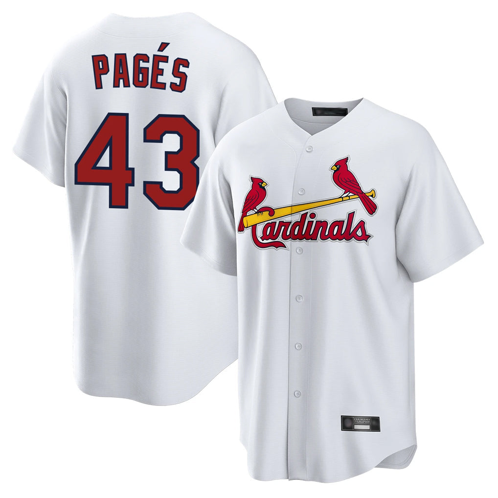 tocy St. Louis Cardinals #43 Pedro Pages Player White Home Game Stitched Jerseys