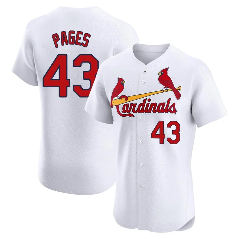 tocy St. Louis Cardinals #43 Pedro Pages Player White Home Limited Elite Stitched Jerseys