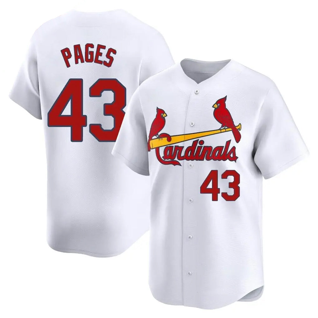 tocy St. Louis Cardinals #43 Pedro Pages Player White Home Limited Stitched Jerseys